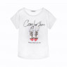 Girls White Satin T-Shirt with Red Shoes