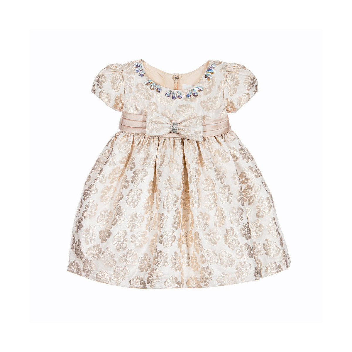 Baby Girls Brocade Dress with Diamanté