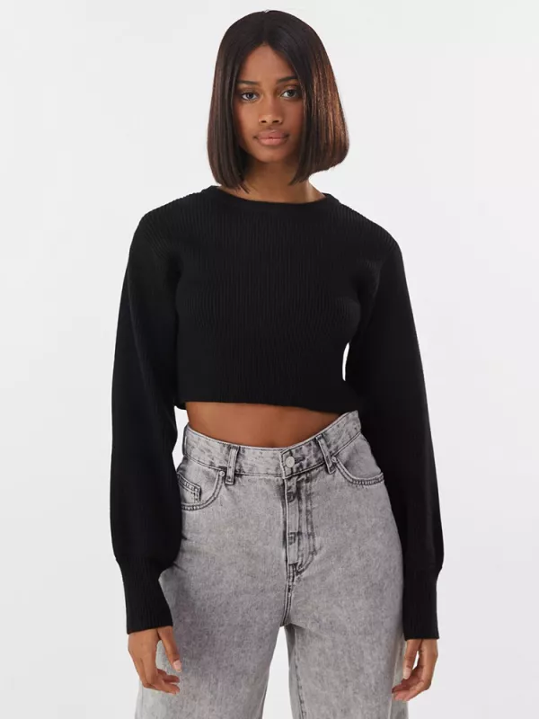 Open knit cropped sweater