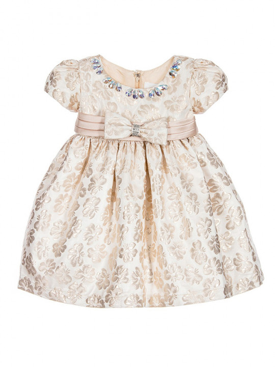 Baby Girls Brocade Dress with Diamanté