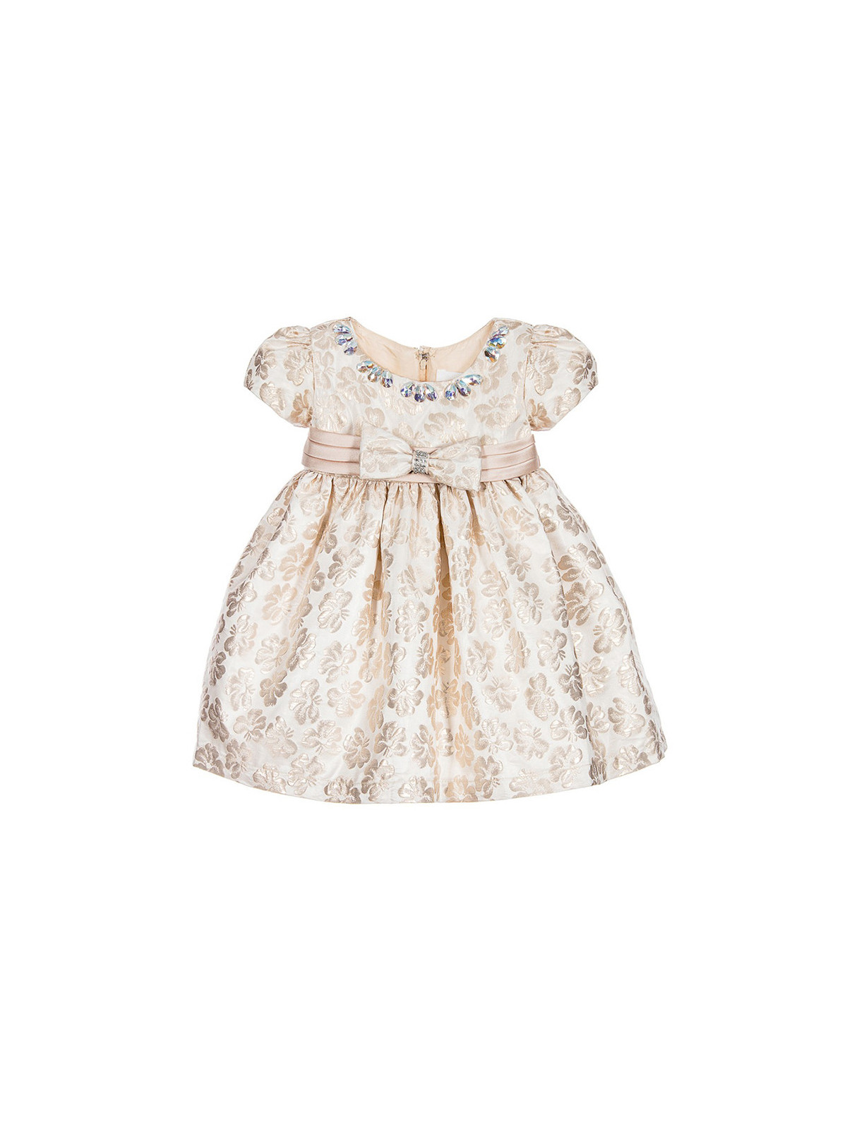 Baby Girls Brocade Dress with Diamanté