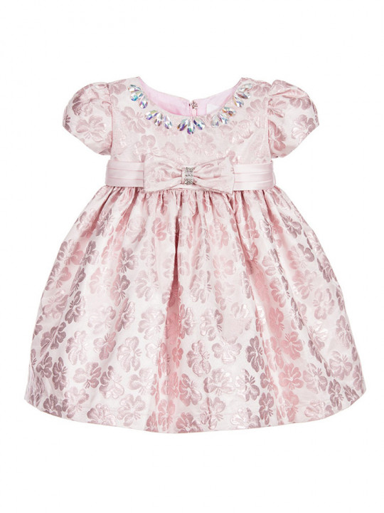 Baby Girls Brocade Dress with Diamanté