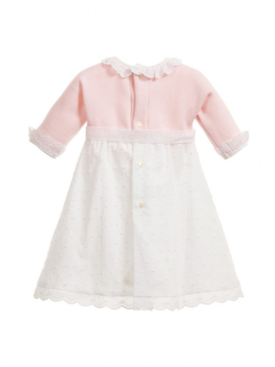 Baby Girls Pink & White Cotton Day Gown