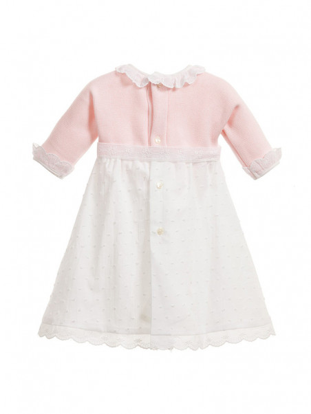 Baby Girls Pink & White Cotton Day Gown