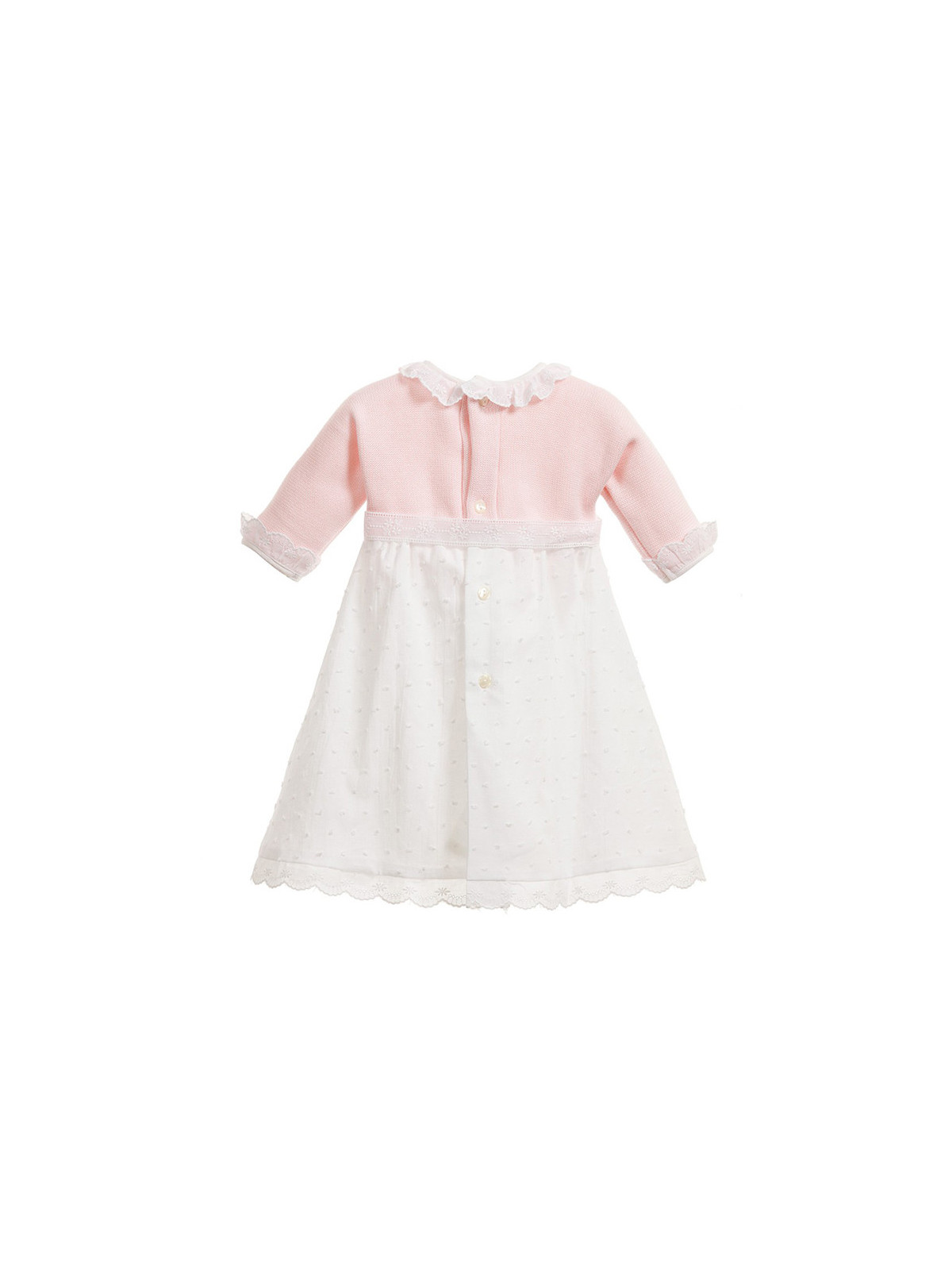 Baby Girls Pink & White Cotton Day Gown