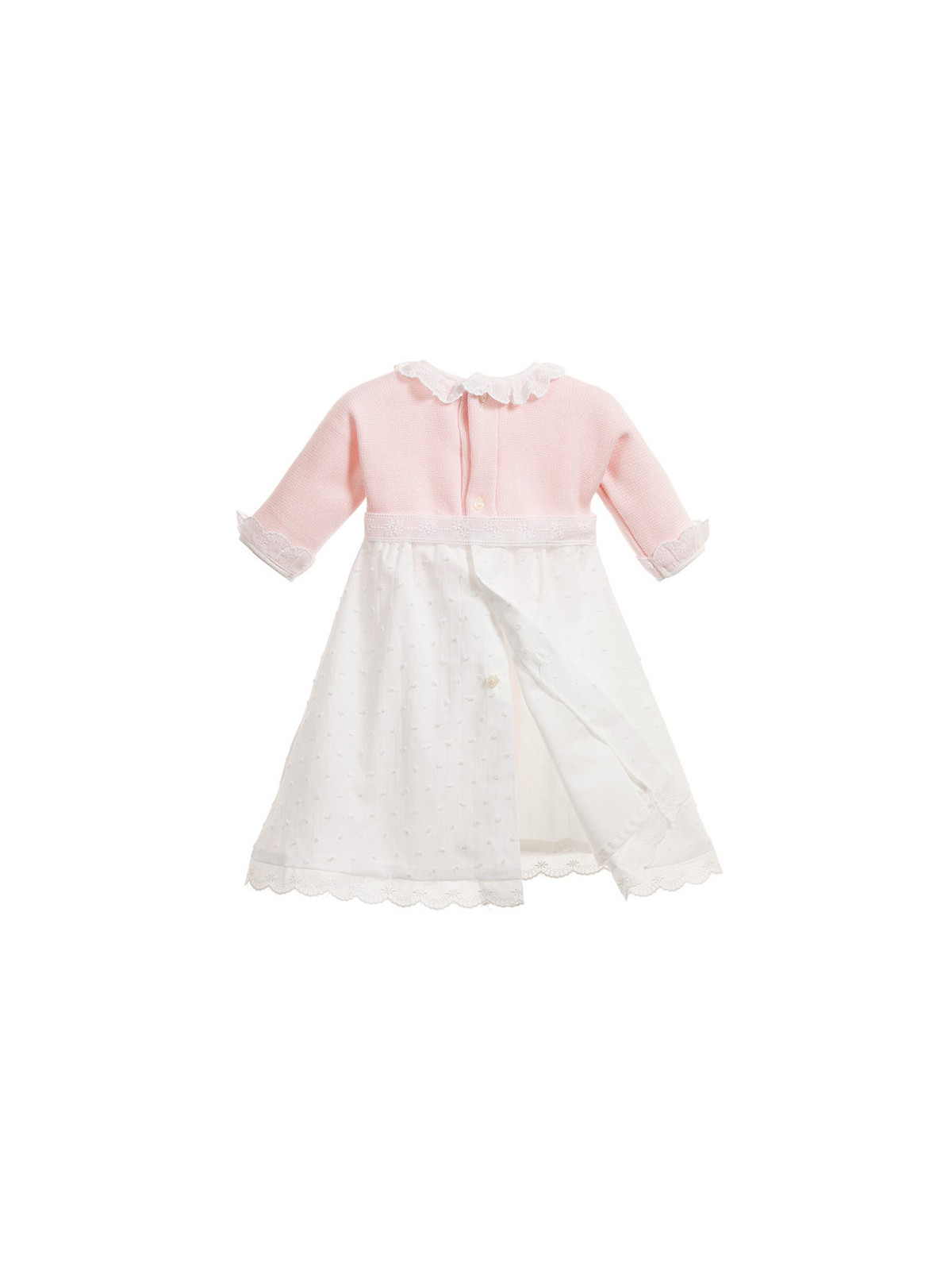 Baby Girls Pink & White Cotton Day Gown