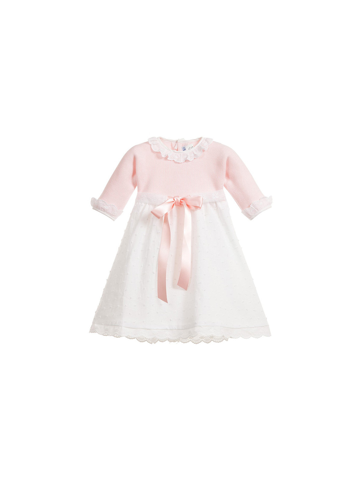 Baby Girls Pink & White Cotton Day Gown