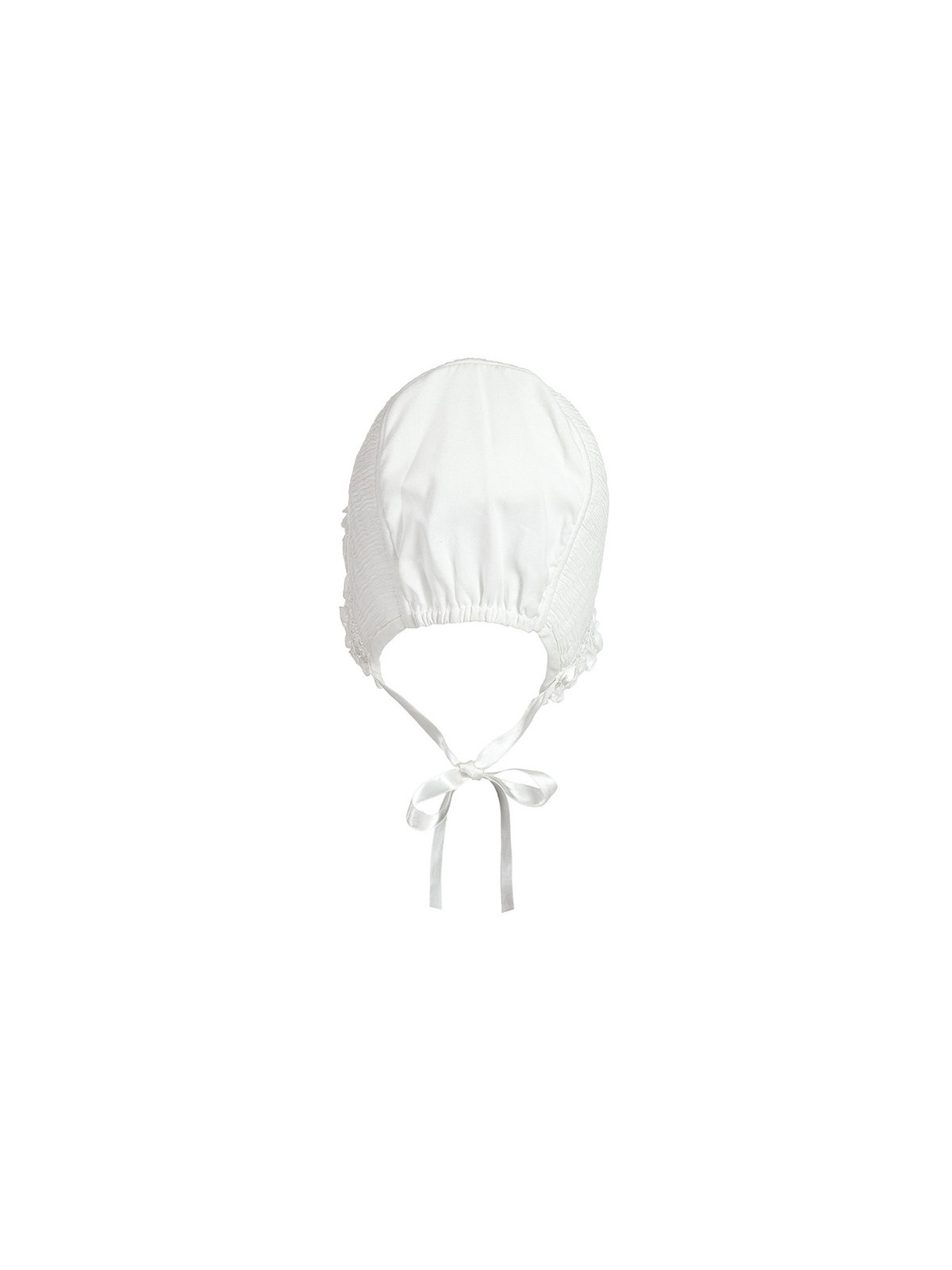 Baby Girls Ivory Hand-Smocked Bonnet