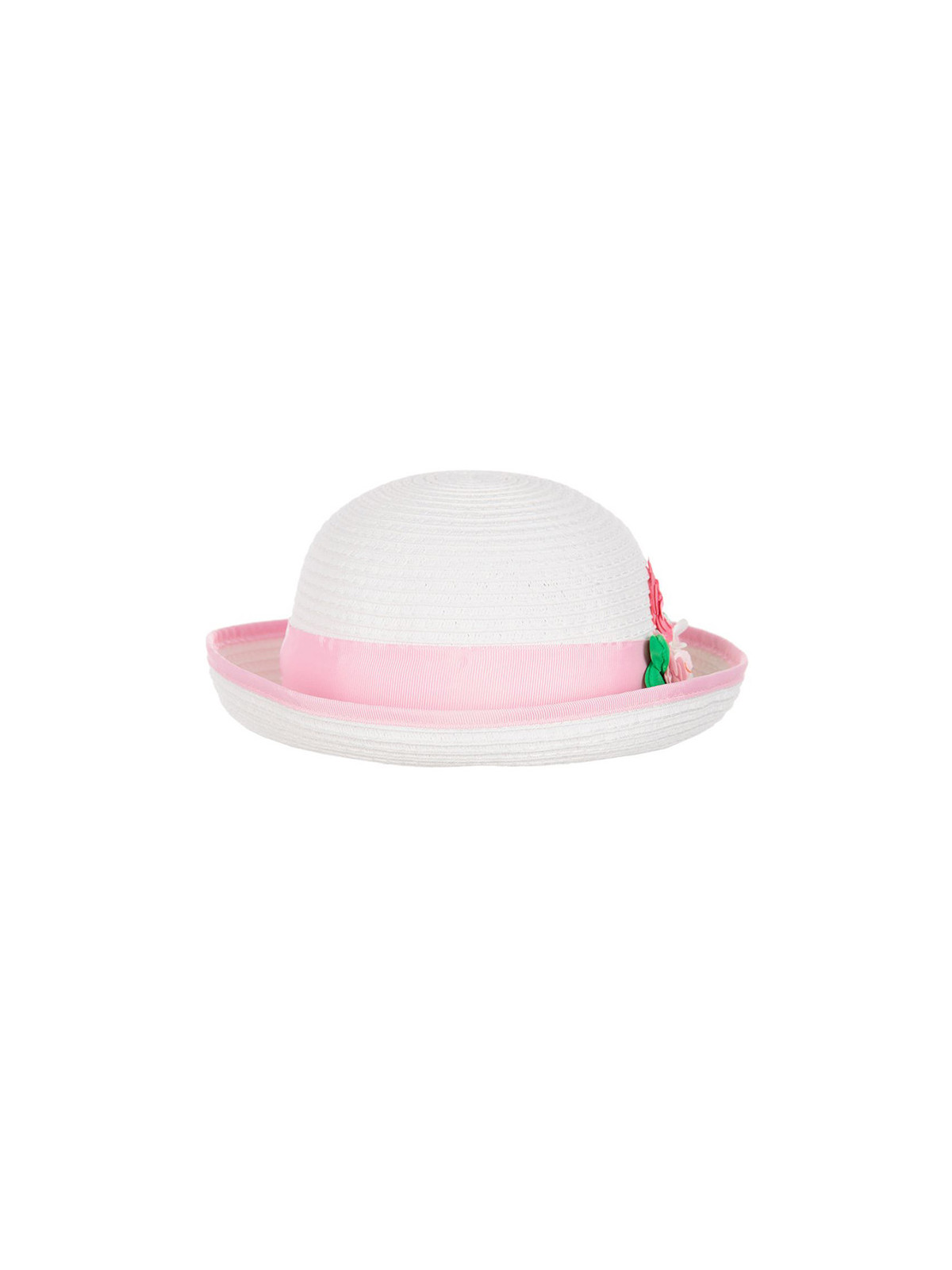 Baby Girls White & Pink Sun Hat