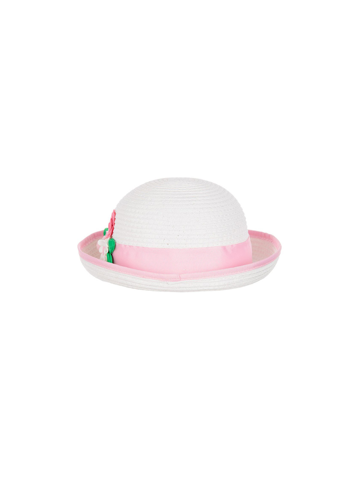 Baby Girls White & Pink Sun Hat