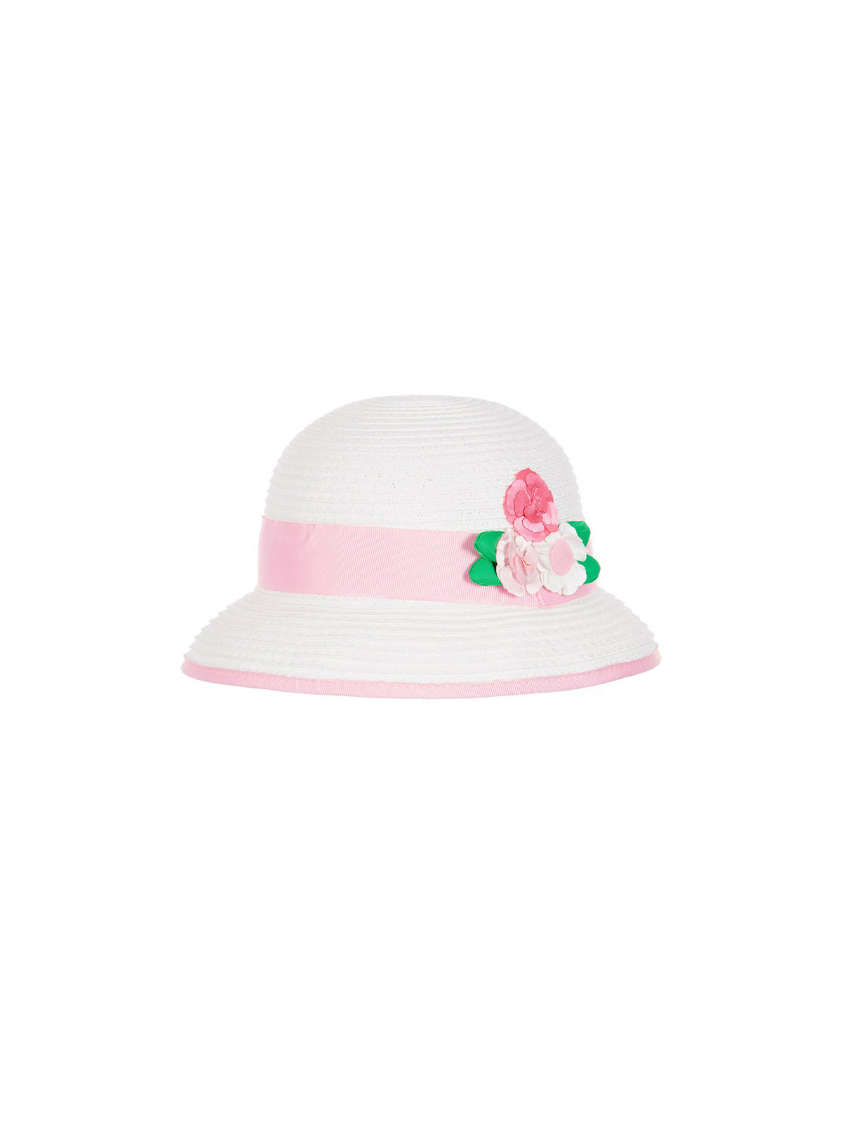 Baby Girls White & Pink Sun Hat