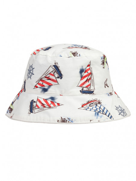 Baby White 'Nautical' Cotton Sun Hat