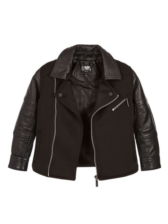 Boys Black Biker Jacket