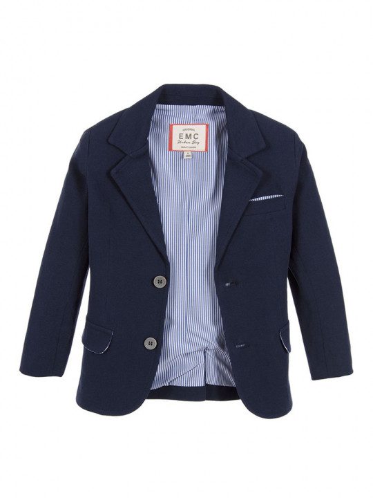 Boys Blue Cotton Piqué Blazer