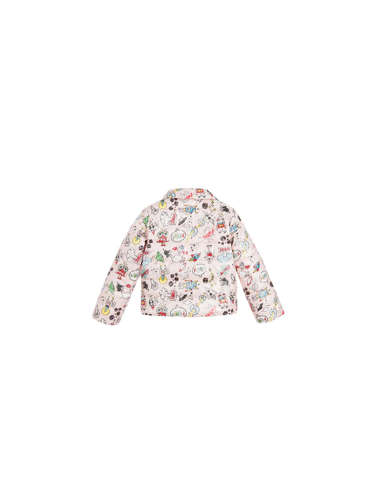 Baby Girls Pink Monster Space Print Padded Jacket