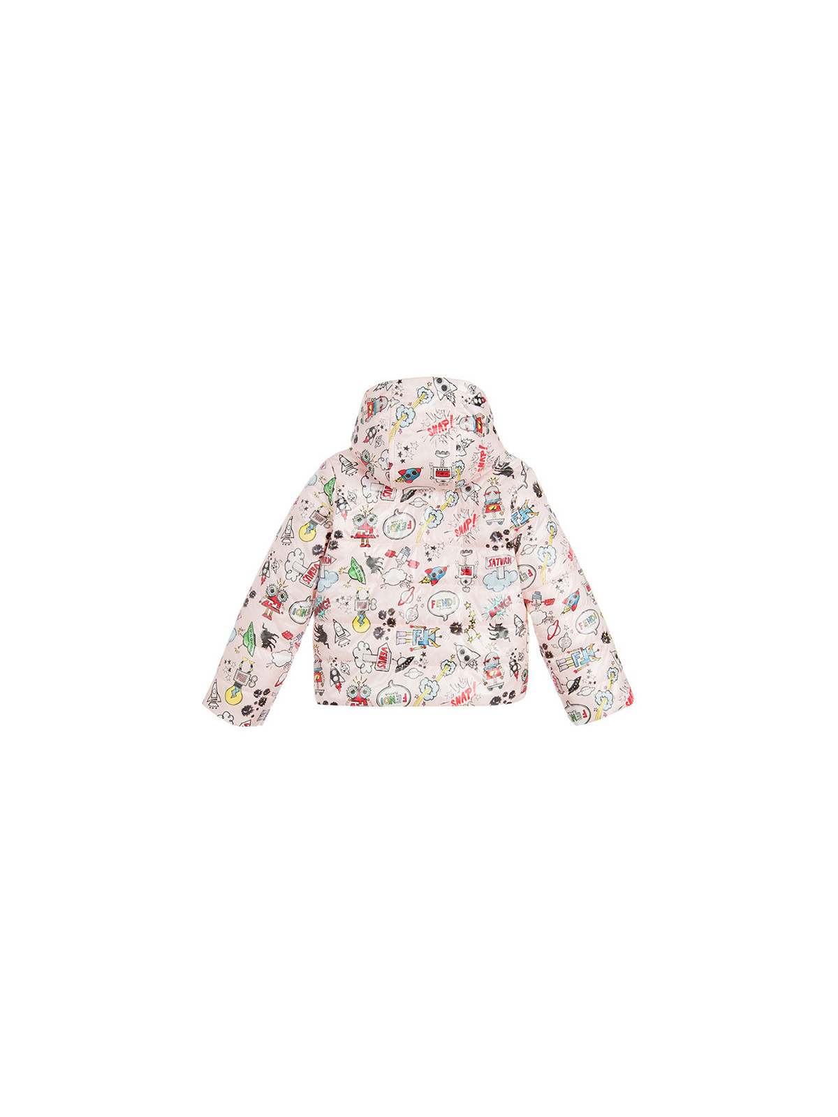 Baby Girls Pink Monster Space Print Padded Jacket