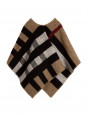 Girls Beige Cashmere & Wool Check Cape