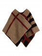 Girls Beige Cashmere & Wool Check Cape